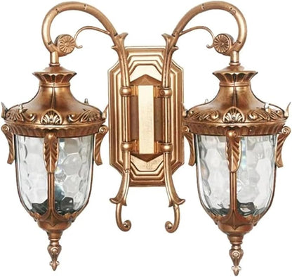 European Outdoor Waterproof Wall Sconce,Double Head Retro Corridor Balcony Led Exterior Lamp, American Villa Entrance Patio Mounted