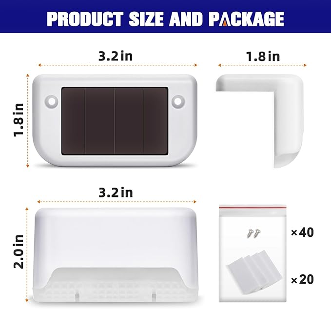 APONUO Solar Deck Lights 20 Pcs, Outdoor Waterproof Led Solar Fence Lamp for Patio, Stairs, Garden Pathway, Steps | Lumora