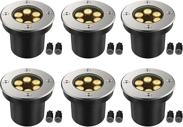 JESLED Outdoor Landscape Lights, 6W LED In Ground Well Lights, 12V 24V 3000K Warm White, IP67 Waterproof Low | Lumora