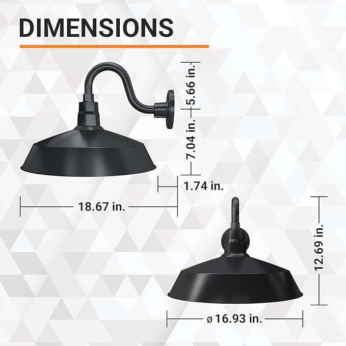 17in. Satin Black Outdoor Gooseneck Barn Light Fixture With 10in. Long Extension Arm - Wall Sconce Farmhouse | Lumora