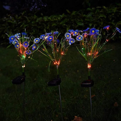 Solar Lawn Light Flower Light 2 Pack 28LED Daisy Solar Garden Light,Outdoor Decoration Stake Lights,Waterproof Solar Landscape Light Statue lamp Garden Stakes Decorative,Lawn (Blue)