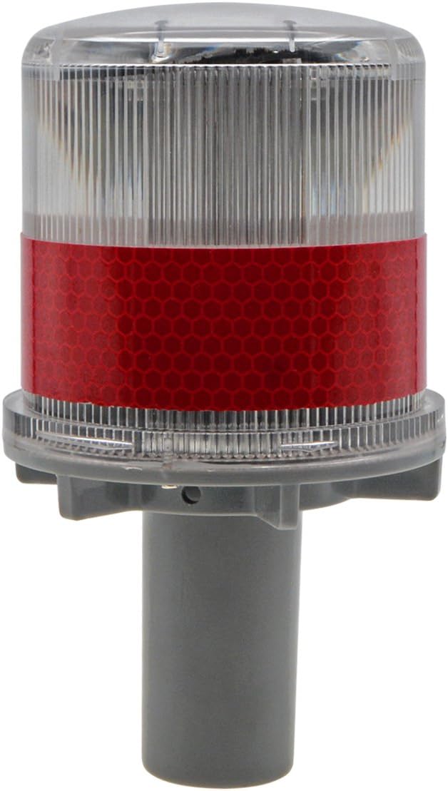PENCK Solar LED Warning Light Waterproof Driveway Lights Flashing Barricade Light Road Construction Safety Signs Flash Traffic Marina Dock Barge Boat Safety Beacon Light Red