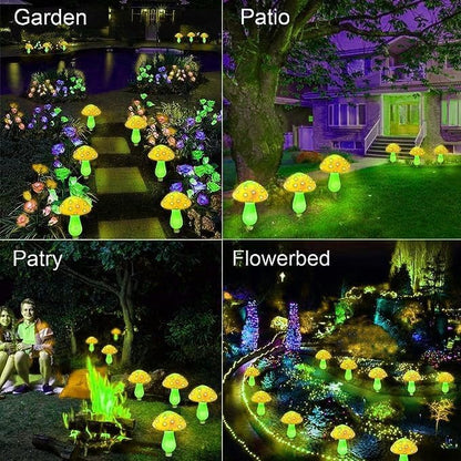 Generic Mushroom Solar Lights Outdoor, Waterproof Mushroom Landscape Lights 8 Lighting Modes Mushroom Garden Fairy Lights (Yellow, 12 Pack)