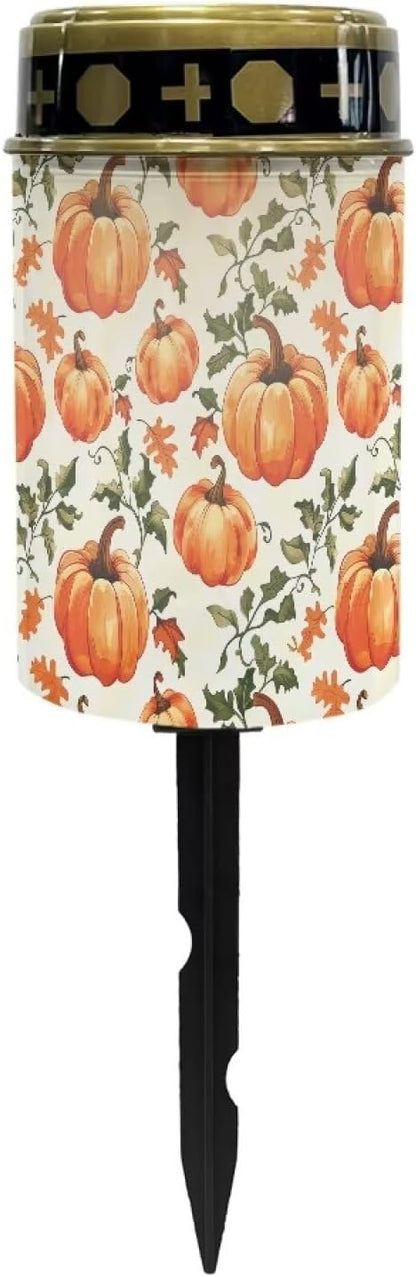 Pumpkin Walkway Solar Lights for Outside Solar Lights for Yard Waterproof Solar Tent Lights for Camping Landscaping Solar Lights Outdoor Backyard Lights for Thanksgiving Decor