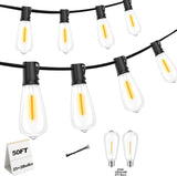 50 FT Outdoor String Lights with 27 Shatterproof Waterproof LED Edison Bulbs Connectable Hanging Patio Lights for | Lumora