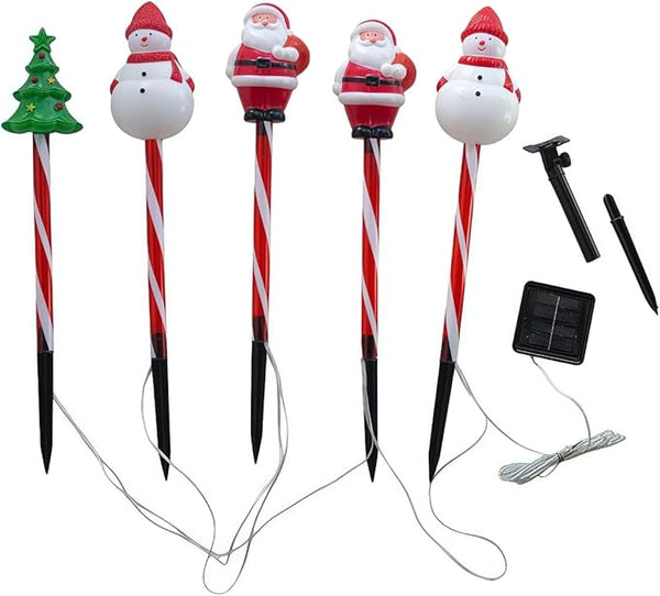 Solar Christmas Pathway Lights - 5 Designs (Star, Snowflake, Santa, Bell), Auto On/Off, Waterproof Warm White LED | Lumora