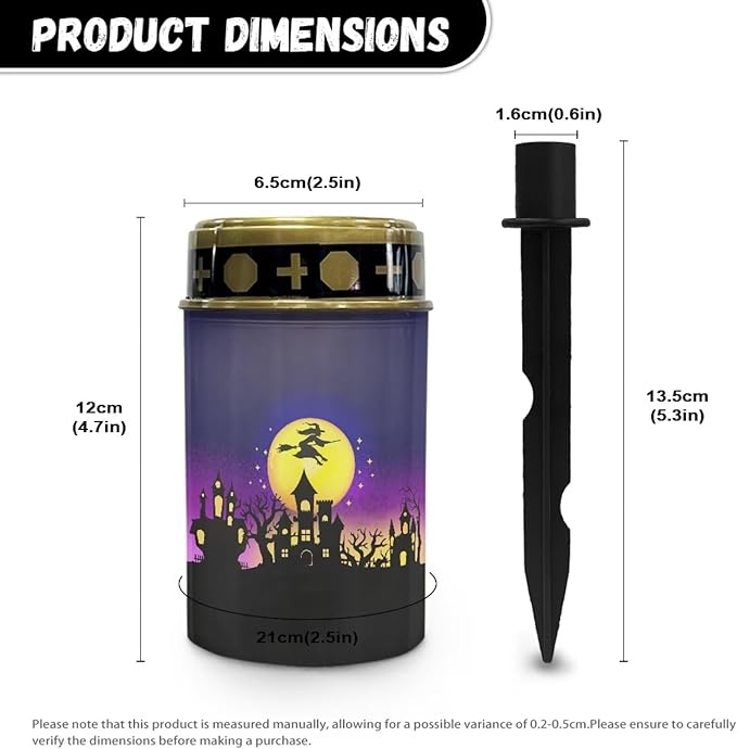 Witch Moon Solar Garden Light Outdoor Waterproof Solar Garden Light Solar Lights for Outside Yard Path Halloween Landscape Pathway Solar Power Garden Lights