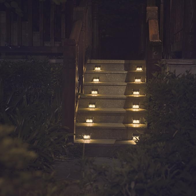 XLUX Solar Lights for Steps Decks Pathway Yard Stairs Fences, LED lamp, Outdoor Waterproof,Warm Light,12 Pack | Lumora