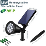 Solar Spotlights Outdoor, 7-LED Flag Pole Spot Lights, RGB Color Changing Solar Powered Landscape Flagpole Light | Lumora
