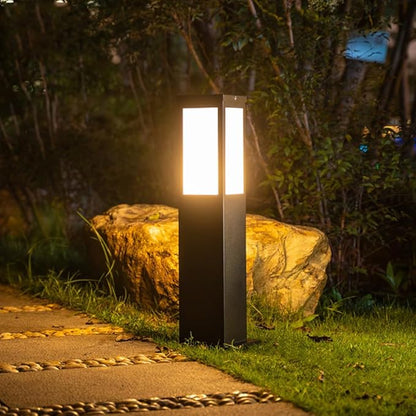 Solar Landscape Path Light Iron Housing Pathway Light 3W Luxury LED Bollard Lighting Fixture IP65 Waterproof Garden Floor Lamp Outdoor Walkway Lights for Lawn Courtyard Driveway Decoration