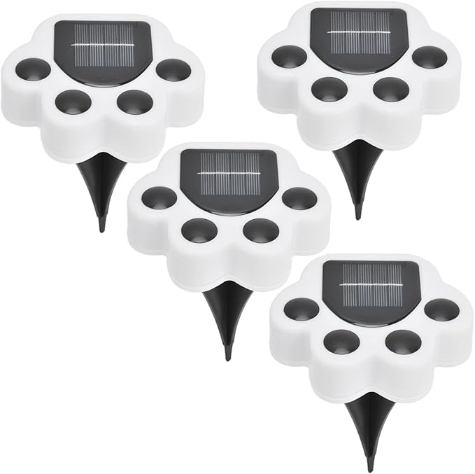 LED Solar Light Shape Buried Lamp 4PCS, Outdoor Garden Lawn Decorative Lighting, Solar Powered - Easy Installation, Weather, Ideal for Courtyard Pathway (White Light)