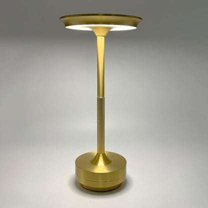 Cordless Table Lamps Rechargeable, Portable Battery Operated Lamp, 3 Color Stepless Dimming LED Table Light with Memory Function, for Outdoor/Dinner/Patio/Restaurant (Gold)