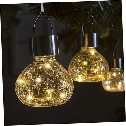 MERRYHAPY Solar Cracked Glass Ball Light Led Garden Landscape Lamp for Pathway Lighting Elegant Outdoor Decoration with Warm Glow Solar Powered and Easy to Install