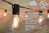 fantado 12 FT Shatterproof Light Bulb LED Outdoor Patio String Light Set, 10 Socket E12 C7 Base, Black Cord - G50-2 | Lumora