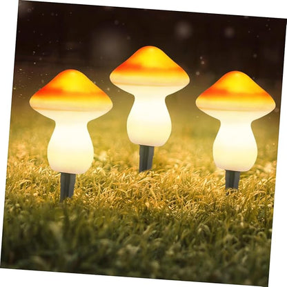 BESTonZON Solar LED Garden Mushroom Light Waterproof Solar Pathway Lights for Lawn and Patio 10-Piece Set of Decorative Outdoor Lamps Resin Design for Landscape and Walkway Lighting