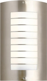Kichler Newport 15.25" 1 Light Outdoor Wall Light with White Acrylic Diffuser in Brushed Nickel | Lumora