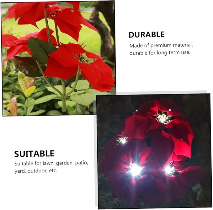 jojofuny 2pcs Solar Christmas Flower Ground Insert Lights Led Decorative Garden Lighting for Outdoor Spaces | Lumora