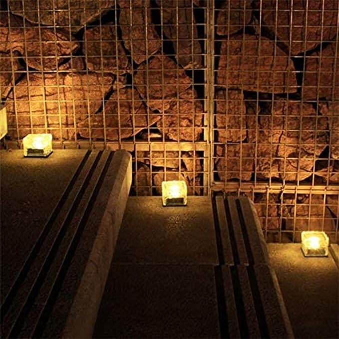 Solar Ice Cube Lights - Solar Brick Light LED Landscape Light Crystal Brick Light Outdoor Path Lights Waterproof | Lumora