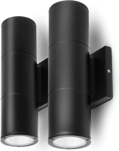 Home Zone Security LED Modern Wall & Porch Sconce Light (2-Set, Black)