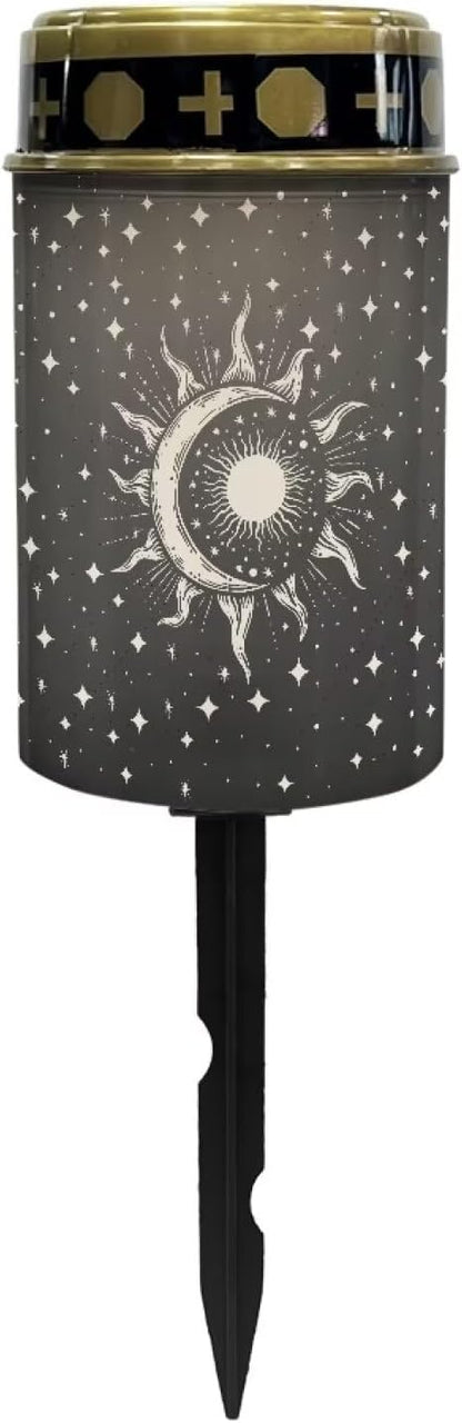 Sun Moon Solar Garden Lights for Cemetery Solar Lights Outdoor Garden, Eternal Lights for Cemetery Grave Decorations