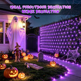 JMEXSUSS 200 LED Purple Net Lights for Halloween, 9.8ft x 6.6ft, Plug in