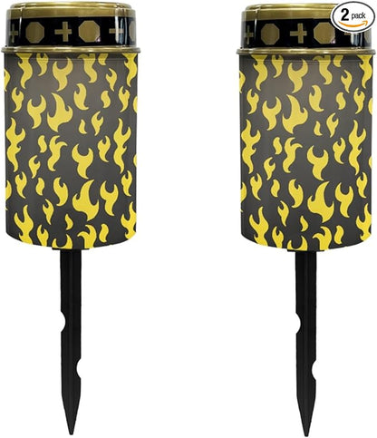 Yellow Fire Solar Garden Lights Outdoor Pathway Lights Solar Powered Fairy Lights Flameless Lights Landscape Decoration Lighting for Yard Pation Walkway Lights