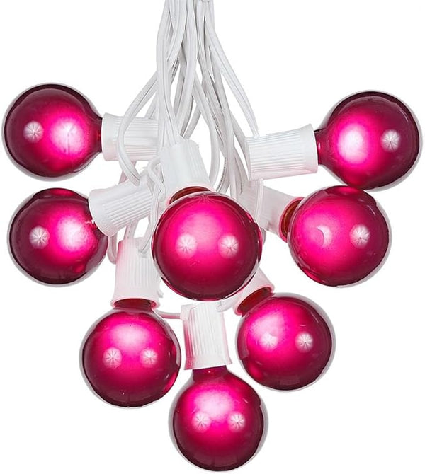 100 Foot G50 Outdoor Patio String Lights with 125 Purple Globe Bulbs – Indoor Outdoor String Lights – Market Bistro | Lumora