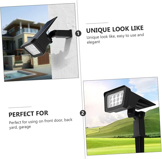 POPETPOP Solar-Powered Garden Stake Light Led Outdoor Night Light Ground Pathway Lamp Solar Projection Lamp Eco-Friendly