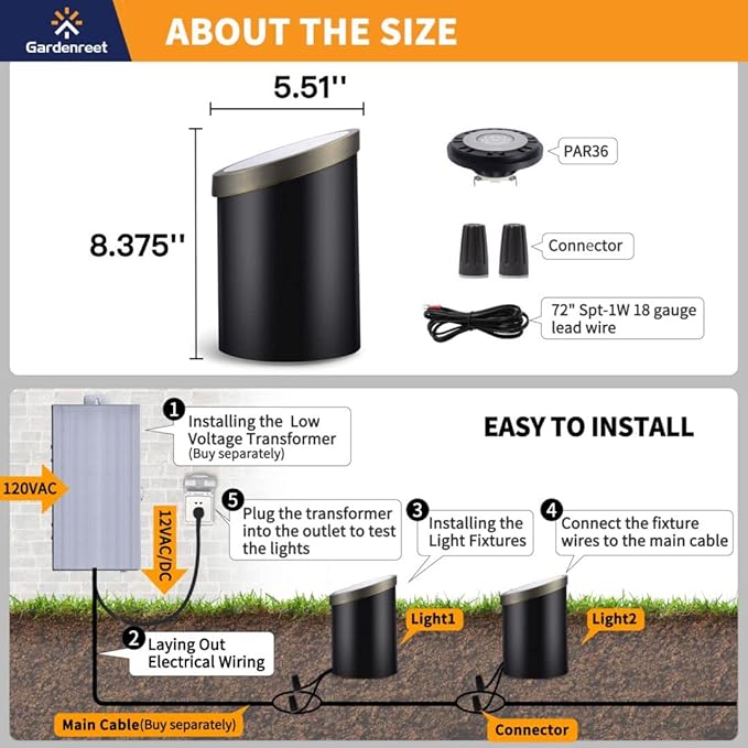 Gardenreet Low Voltage Brass Well Lights - LED 12V Weatherproof In-Ground Replaceable Bulb - Outdoor Path Light | Lumora
