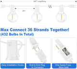 Bosceos Outdoor G40 LED Globe String Lights 25FT Dimmable Shatterproof Waterproof Patio Lights with 12+2 Bulbs | Lumora