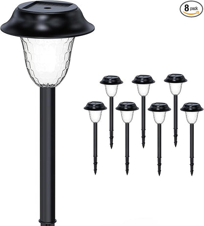 Solar Outdoor Pathway Lights, LED Landscape Garden Lights, Waterproof Auto On/Off, Solar Lights Outdoor Decorative for Walkway Patio Yard, Garden, 8 Pack