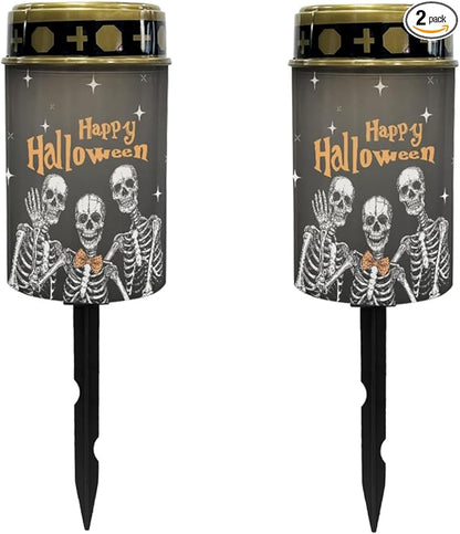 Happy Halloween Solar Lights Outdoor Waterproof Solar Pathway Lights Halloween Decor LED Solar Lantern Landscape Lighting for Yard Patio Solar Stake Lights Wall Light Auto On/Off