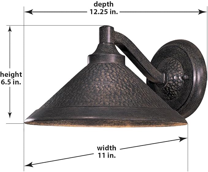 Minka Lavery The Great Outdoors 8102-A138 Kirkham Outdoor Wall Mount, 1-Light, 60 Total Watts, 11-in H x 6.5-in W, Aspen Bronze