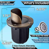 LED Low Voltage Landscape Lighting Well Lights 174 - Solid Brass In Ground Lights - Outdoor Security Flood Light | Lumora