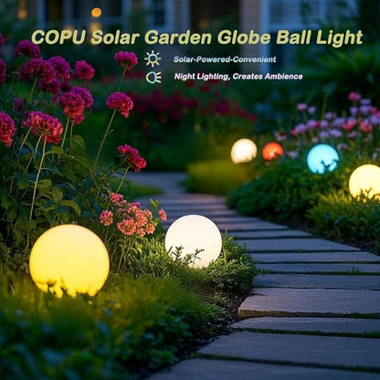8 inch Solar Glowing Globe Light, 16 Colors Changing Solar Garden Ball Light, Auto-On/Off LED Glow Ball W/Remote, Waterproof Landscape Lighting Globe W/Ground Stake for Yard Patio Lawn Christmas Decor