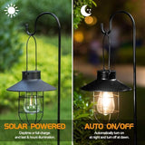 EpicGadget Outdoor Solar Lantern Garden Hanging Light with Shepherd Hook, Retro Metal Solar Lamp with Warm White | Lumora