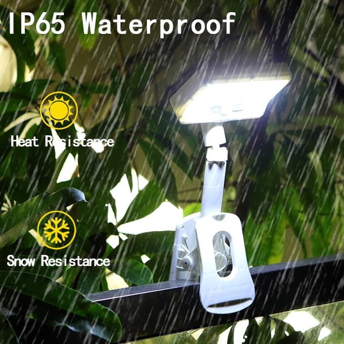 Solar Light for Outdoor Stairs & Deck, 92 LED Motion Sensor, IP65 Waterproof, Clip & Stand Dual Use, Auto On/Off with Light Sensing, Ideal for Fence, Camping, Garden Lighting (1-Pack)