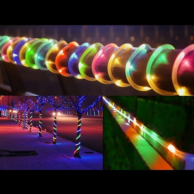 Solar Rope Lights, 23ft 50LED Waterproof Copper Tube Wire String Lights for Garden,Yard, Path, Fence, Stairs, Backyard, Patio Decorative (Multicolor)