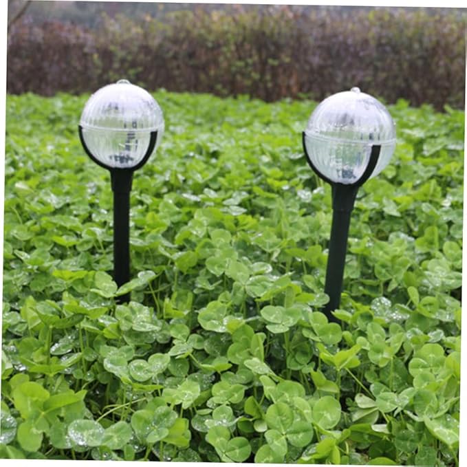 Sewroro 2pcs Solar Lawn Lights with Color-Changing LED Plastic Solar Garden Path Lights for Outdoor Courtyard and Landscape Lighting for Patio and Yard