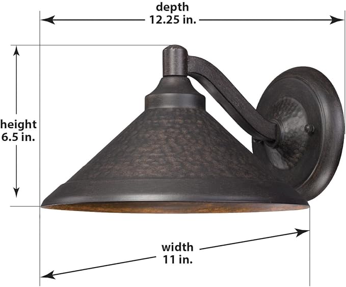 Minka Lavery The Great Outdoors 8102-A138 Kirkham Outdoor Wall Mount, 1-Light, 60 Total Watts, 11-in H x 6.5-in W, Aspen Bronze