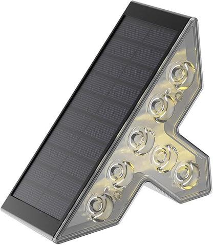 Solar Stair Lights Outdoor Waterproof 3000K, Triangle LED Step Lights for Outside, Solar Powered for Steps, Deck, Patio, Yard, Garden, Porch, Pathway, IP65 Outdoor Lighting Decor (Warm White, 6 Pack)