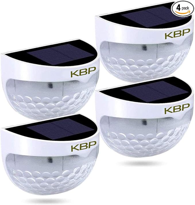 KBP Solar Fence Lights Outdoor Decorative Garden Lights Waterproof Wall Lights for Patio, Yard, Stairway (White) | Lumora