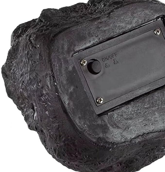 ansu Solar Garden Rock Lights Outdoor Waterproof Landscaping Path Spotlights Decoration, Black
