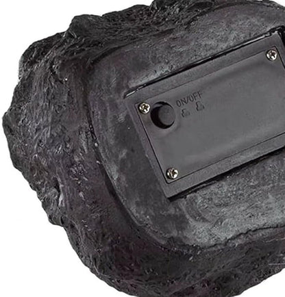 ansu Solar Garden Rock Lights Outdoor Waterproof Landscaping Path Spotlights Decoration, Black