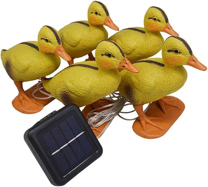 YARNOW Solar LED Yellow Duck Path Lights 5pcs Outdoor Garden Lawn Solar Stake Lamps Waterproof Decorative Landscape Lighting for Patio Yard