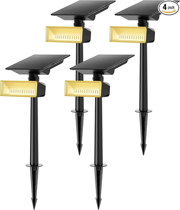 Consciot Warm White Solar Spot Lights Outdoor,Dusk-to-Dawn 600LM 360°Adjustable Solar Landscape Spotlights with | Lumora