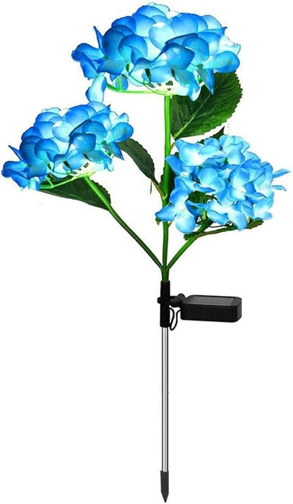 Solar Garden Lights Outdoor 28.7'' Solar Flower Lights Realistic Hydrangea Stake IP65 Waterproof Pathway Light for Outside Yard Garden Decor Style 1 Stake