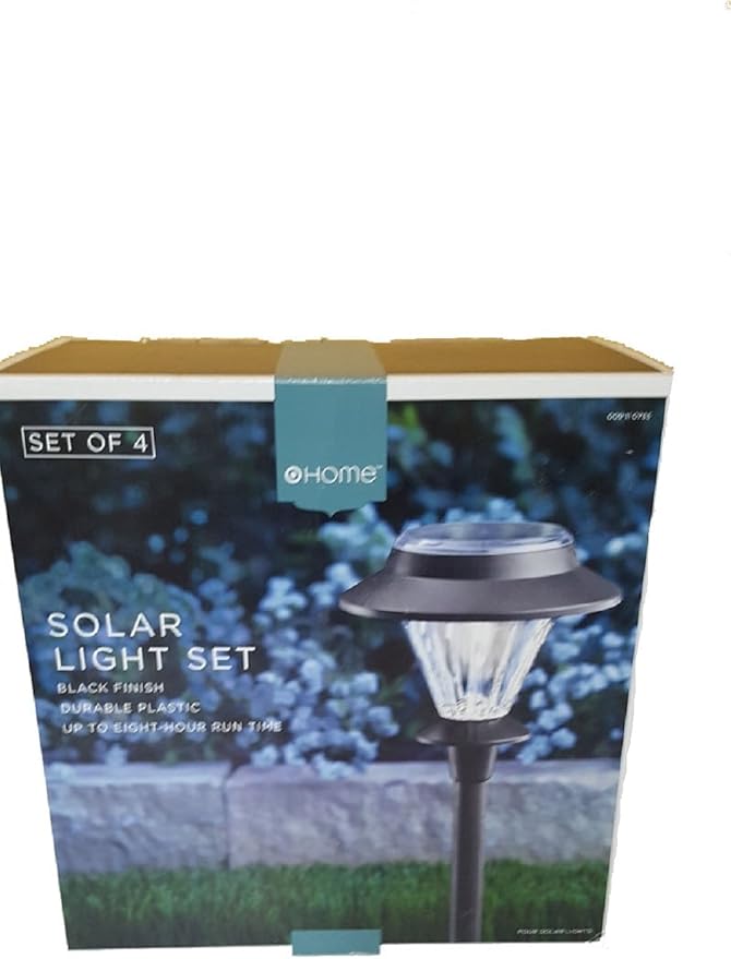 Home Solar Light Durable Plastic Pathway Light Set (4-Pack)