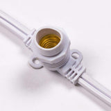 fantado (Cord Only 25 Socket Outdoor Commercial DIY String Light 29 FT White Cord w/ E12 C7 Base, Weatherproof | Lumora