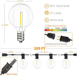 Svater Outdoor String Lights 100FT with 50 Pack Replacement Bulbs | Lumora